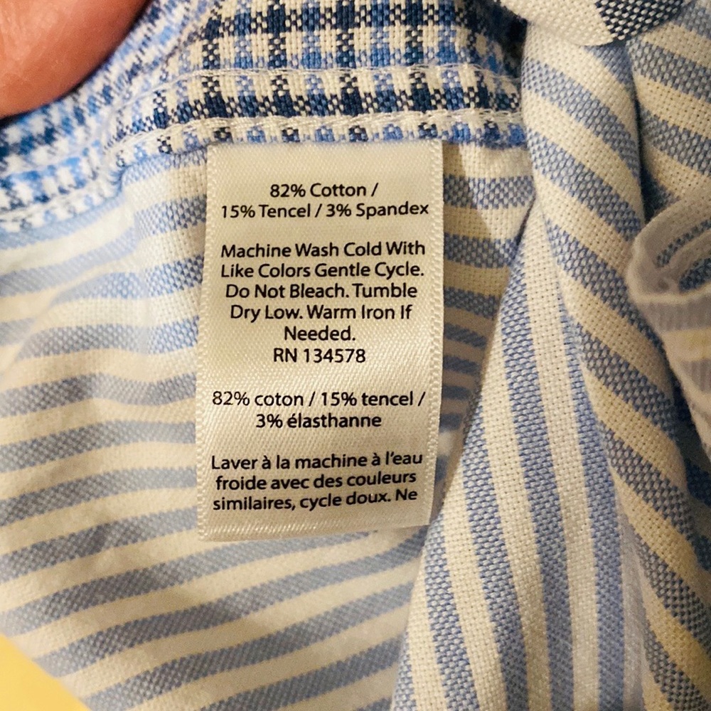 🐳 NWOT Vineyard Vines Slim Fit Tucker Button Down Blue Plaid Stripe Shirt L - Picture 8 of 10